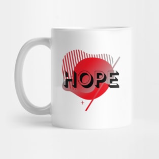 Hope - Red and Gray Graphic Design Mug